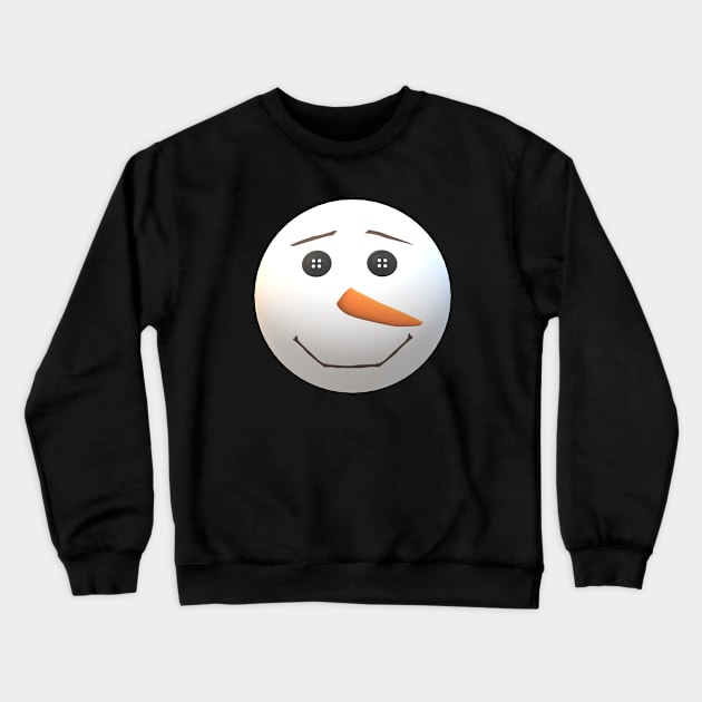 Happy Snowman Face (Black Background) Crewneck Sweatshirt by Art By LM Designs 